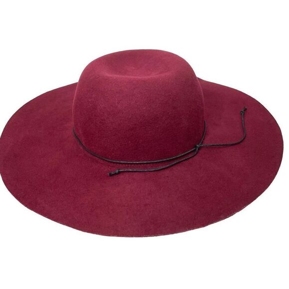 Anna&Ava 100% wool floppy‎ hat One Size burgundy maroon - Picture 1 of 8